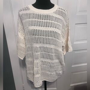 Aerie NWT beach coverup crocheted cream top, size S